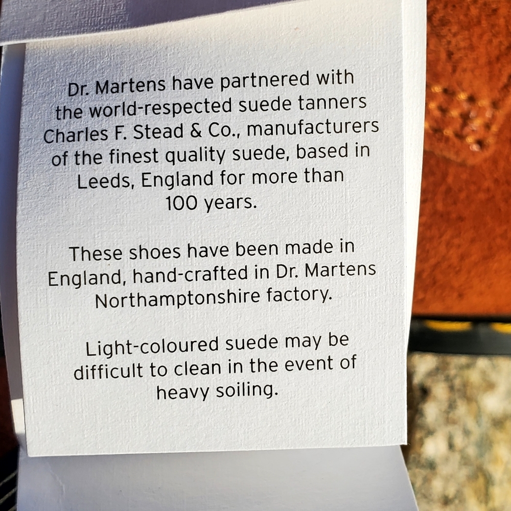 Dr. Martens Suede Leather Boots Made in England Size 11, USA Men's Size 12 - Picture 10 of 15